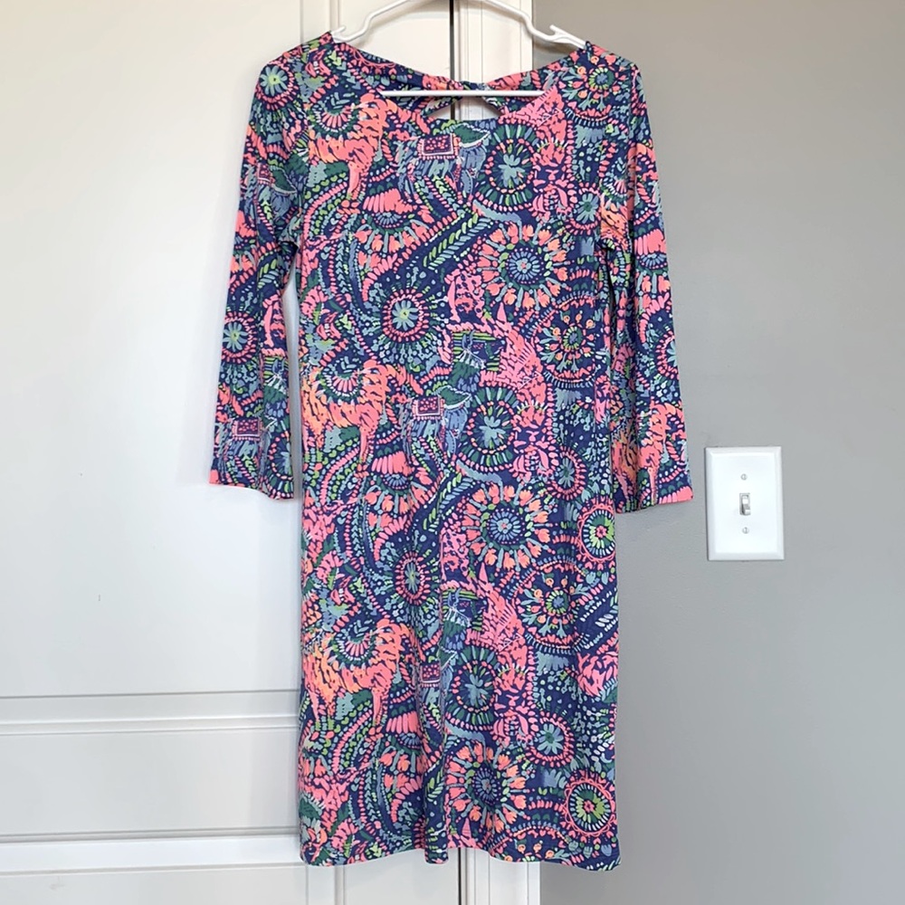 EUC Lily Pulitzer Bay Dress No Drama Llama Print size S Small